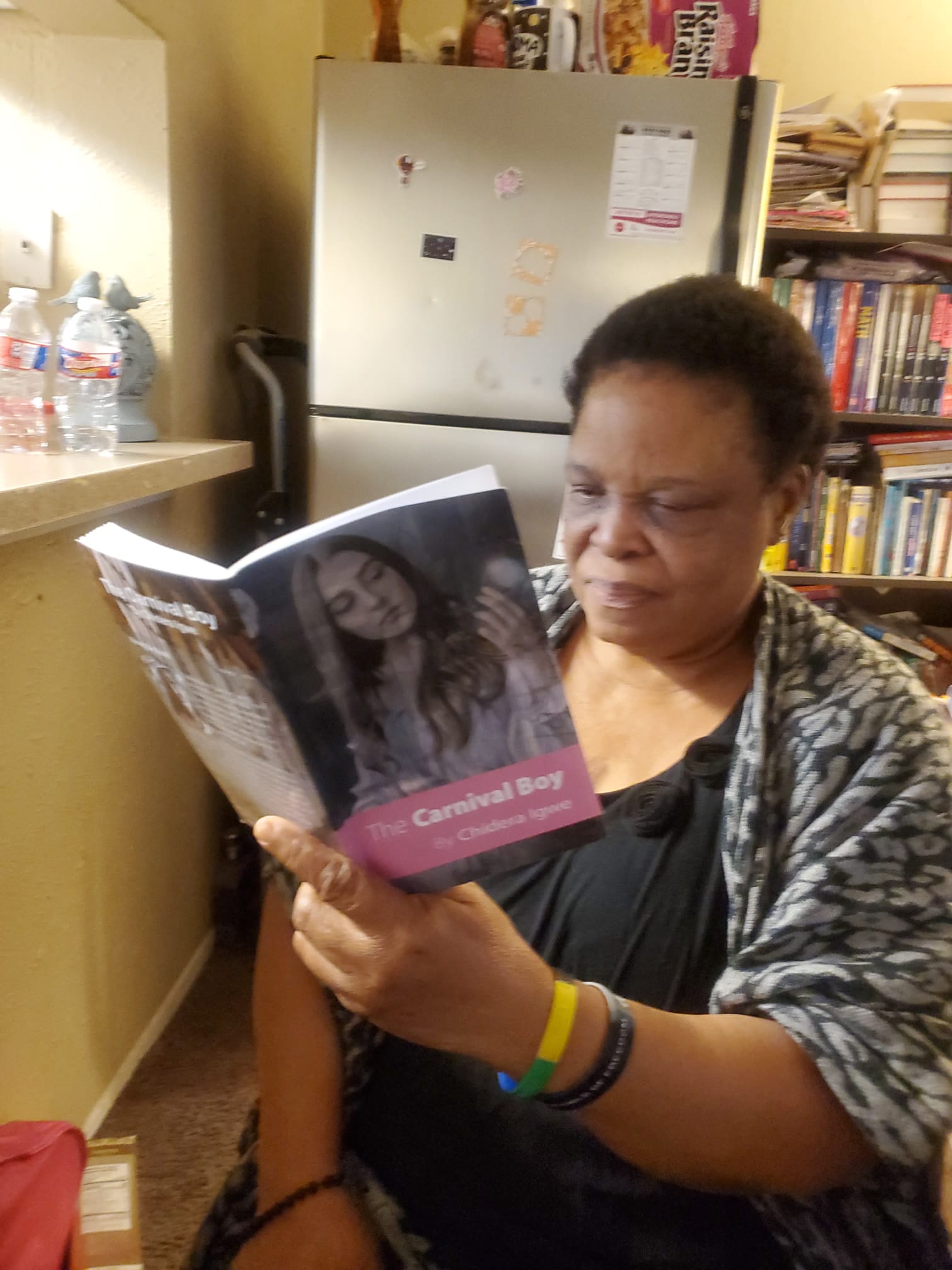 Mrs. Chika N. Asikwo reading The Carnival Boy in Texas, USA